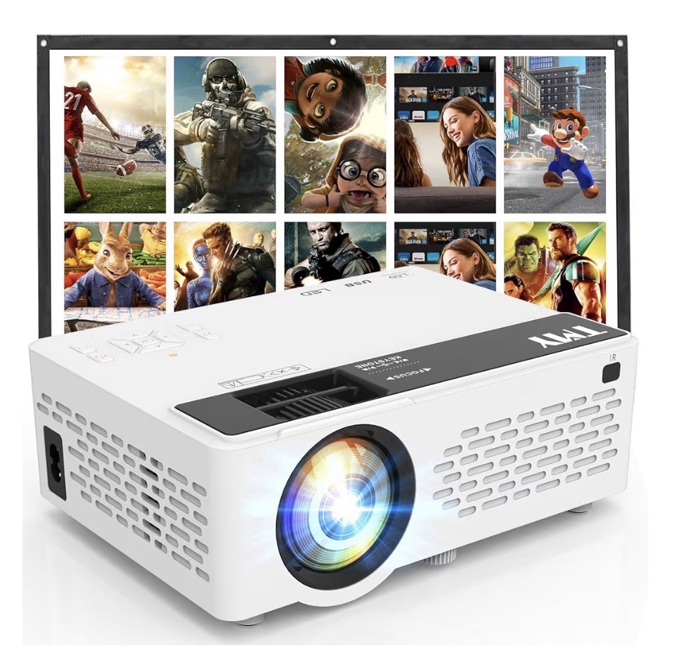 TMY 1080P Full HD Portable MiniProjectorBluetooth Compatible Smartphone/HDMI/USB