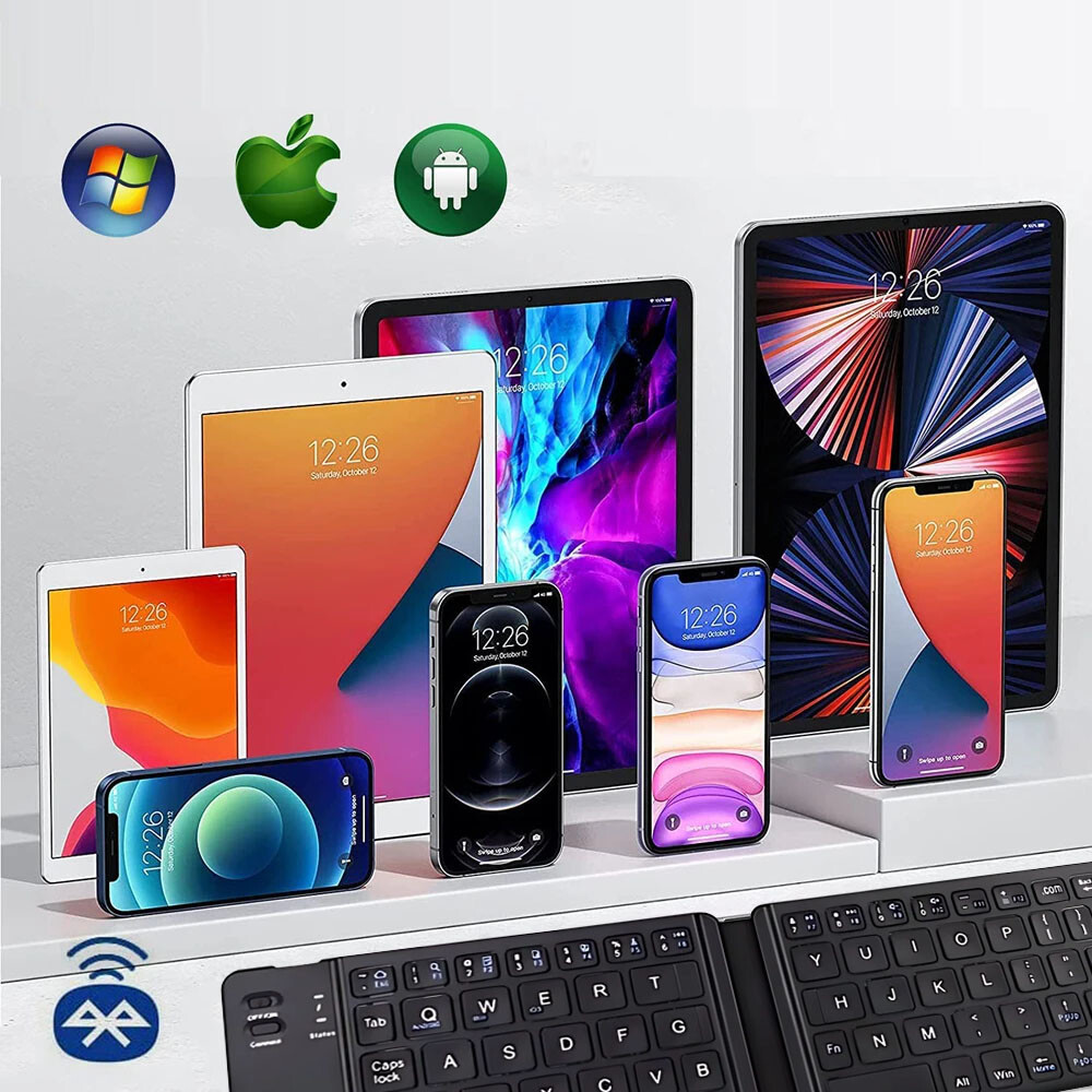 Mini Compat Foldable Wireless Keyboard For PC/iPhone/Android Cellphone Recharge