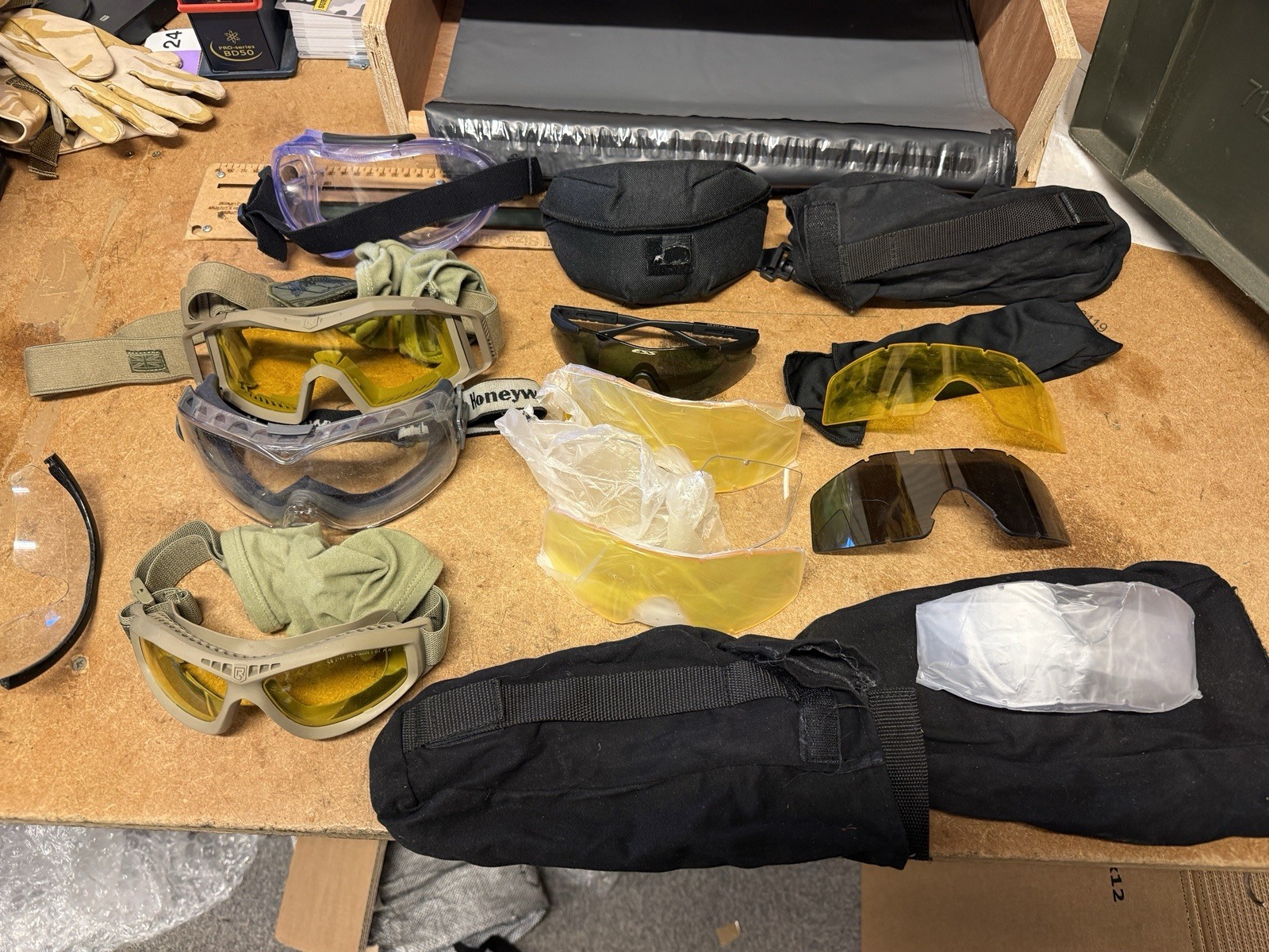Job lot of British army surplus goggles and accessories spares / repair
