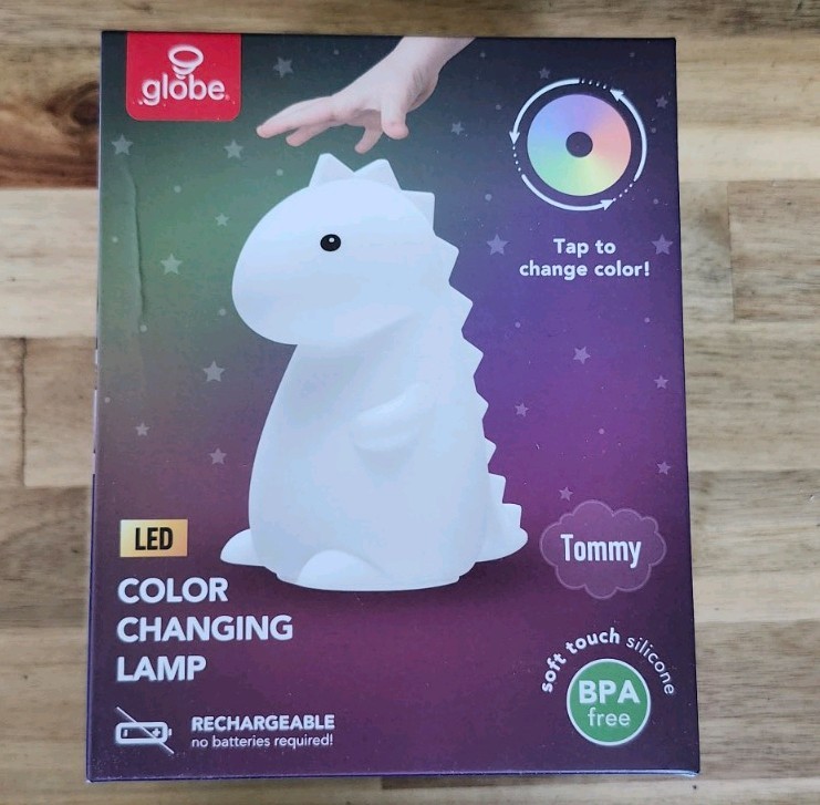 Globe 13099 Tommy Dinosaur Multi-Color Changing Integrated LED Night Light
