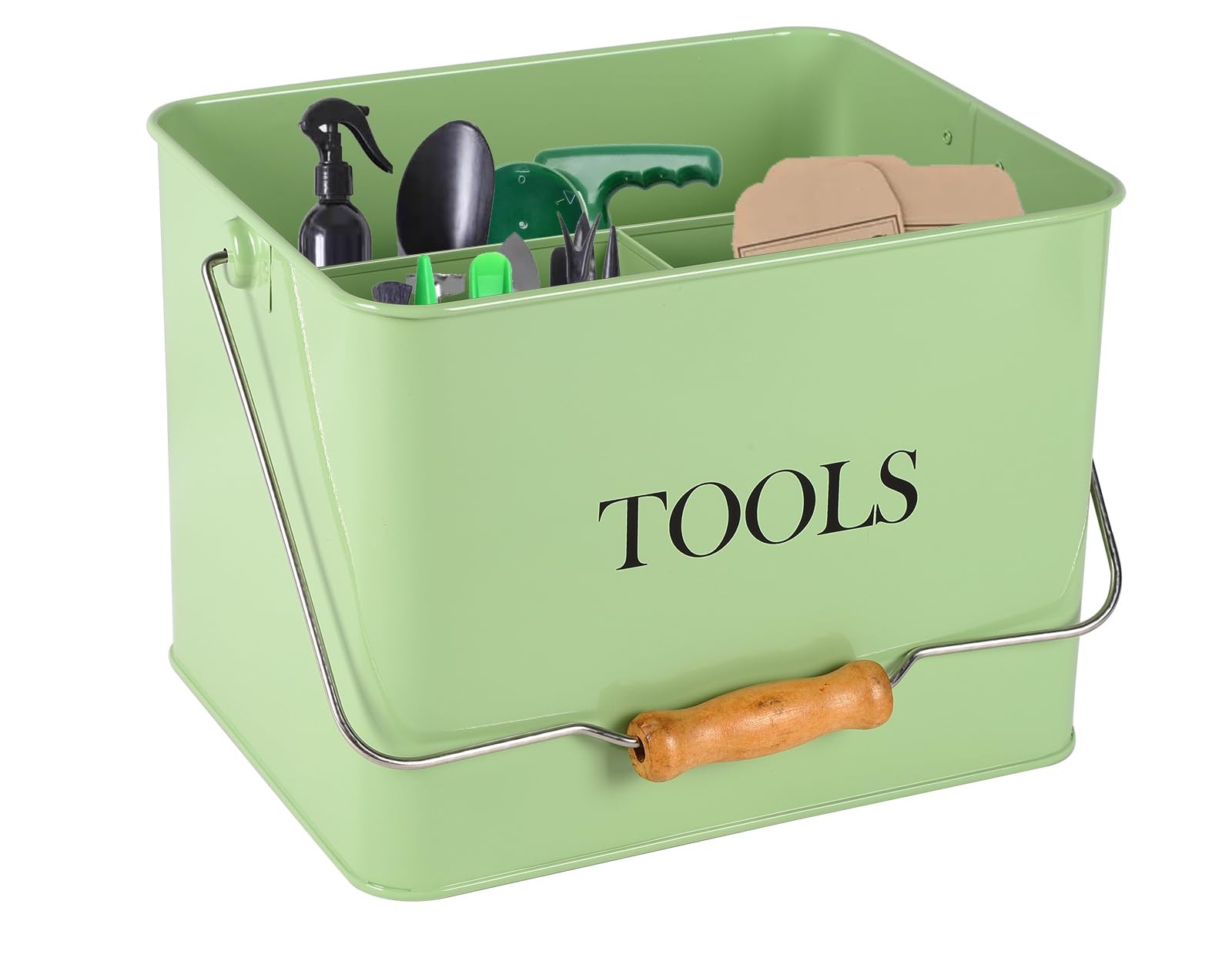 Garden Tool Organizer, Metal Tool Caddy with 3 Compartments, Portable Garden ...