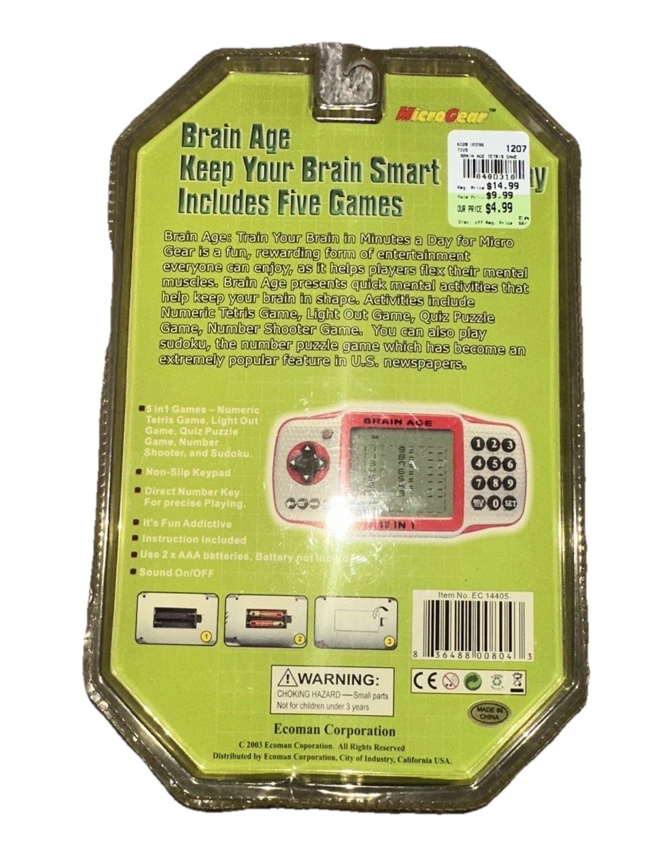 Brain Age & Kakuro Handheld Electronic Games- Both New In Package
