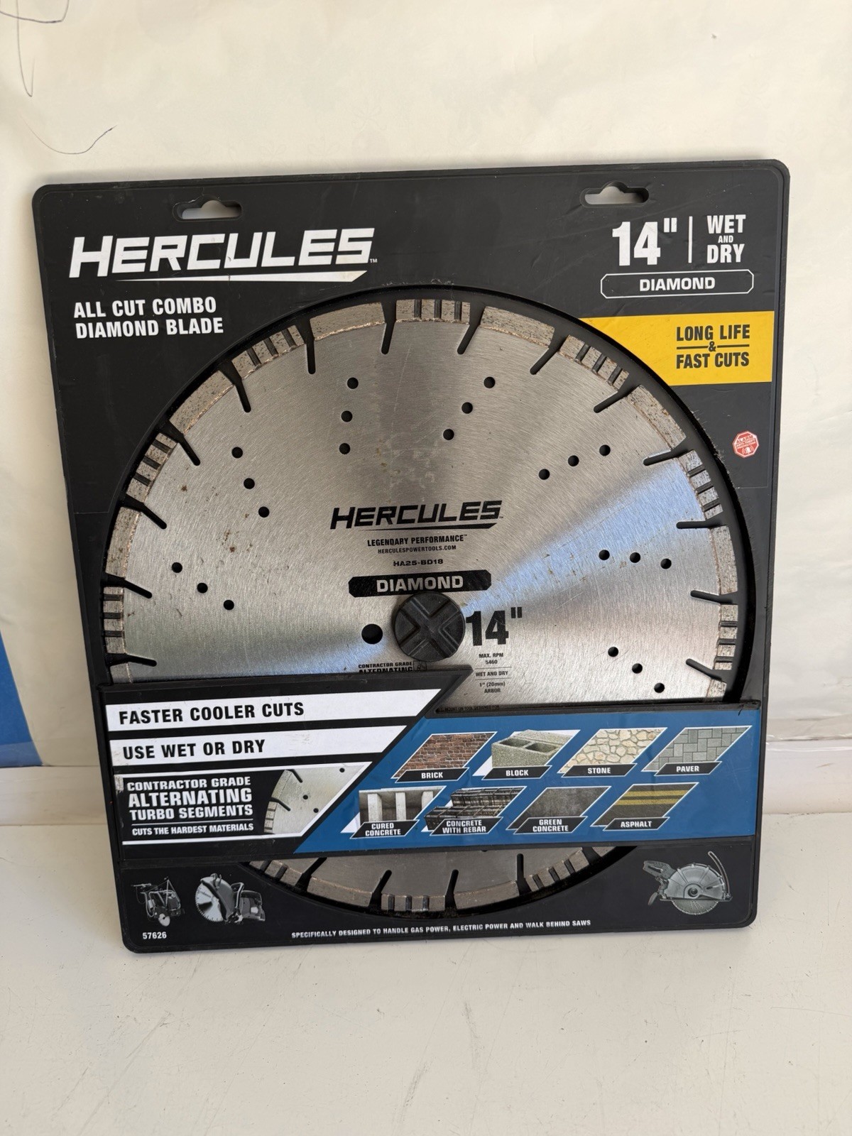 Hercules (57594) HA25-BD19 Wet Or Dry Segmented Diamond Blade/USED