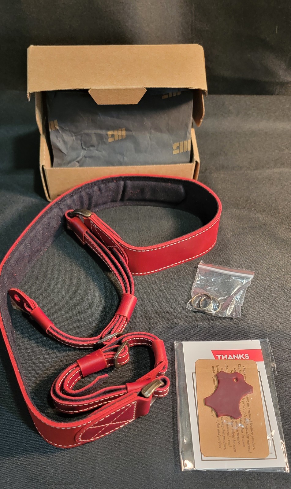 New Megagear Slr, Dslr Sierra Genuine Leather Camera Shoulder Neck Strap Red