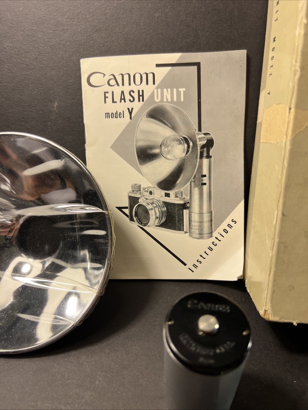 Canon Model Y Flash Unit With Box And Manual Very Clean!