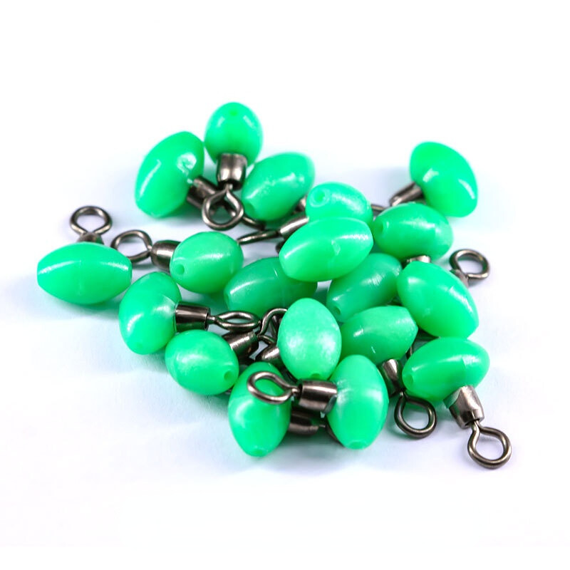 50PCS Slider Beads Swivels Fishing Tackle Ledger Zip Zig Pulley Clip Line Rigs