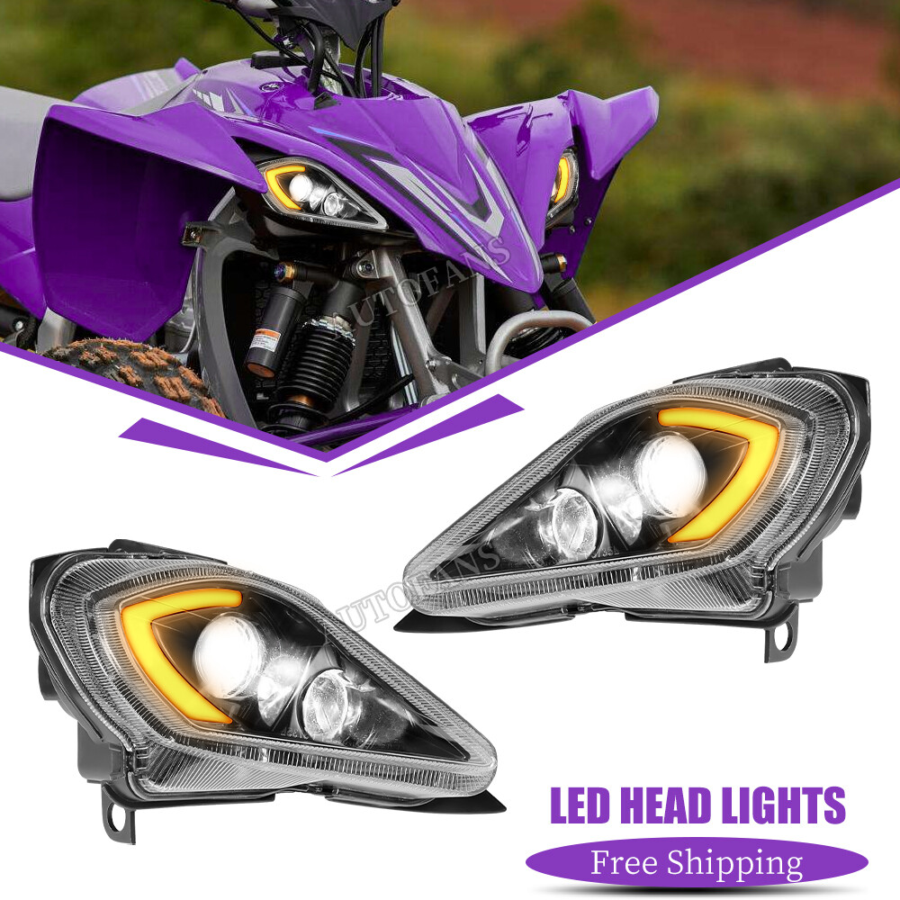 For 06-24 YAMAHA YFZ450 Raptor 250 350 Raptor 700 700R LED Headlights Hi/Lo DRL