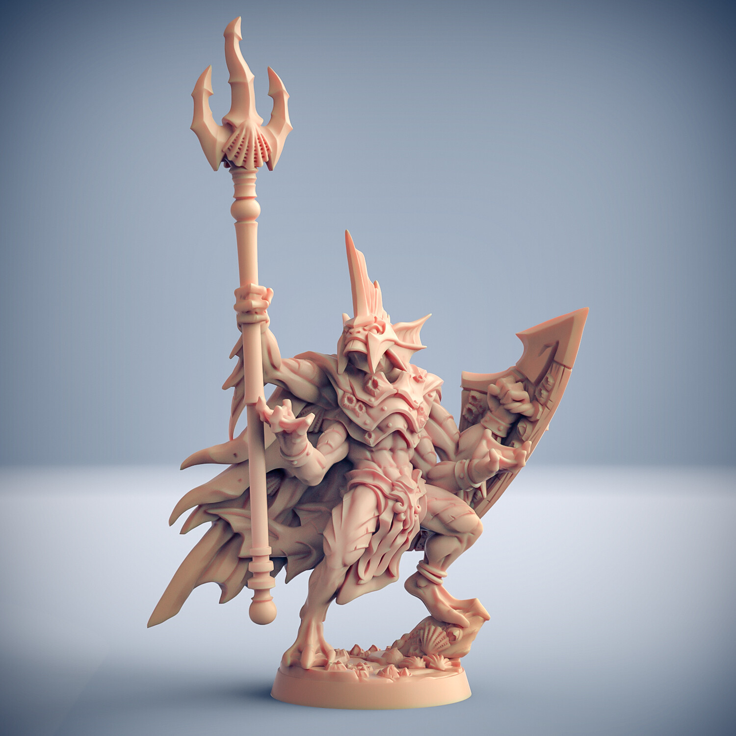 King Osteras Kua-toa Fish Artisan Guild Fantasy Dungeons and Dragons Miniature