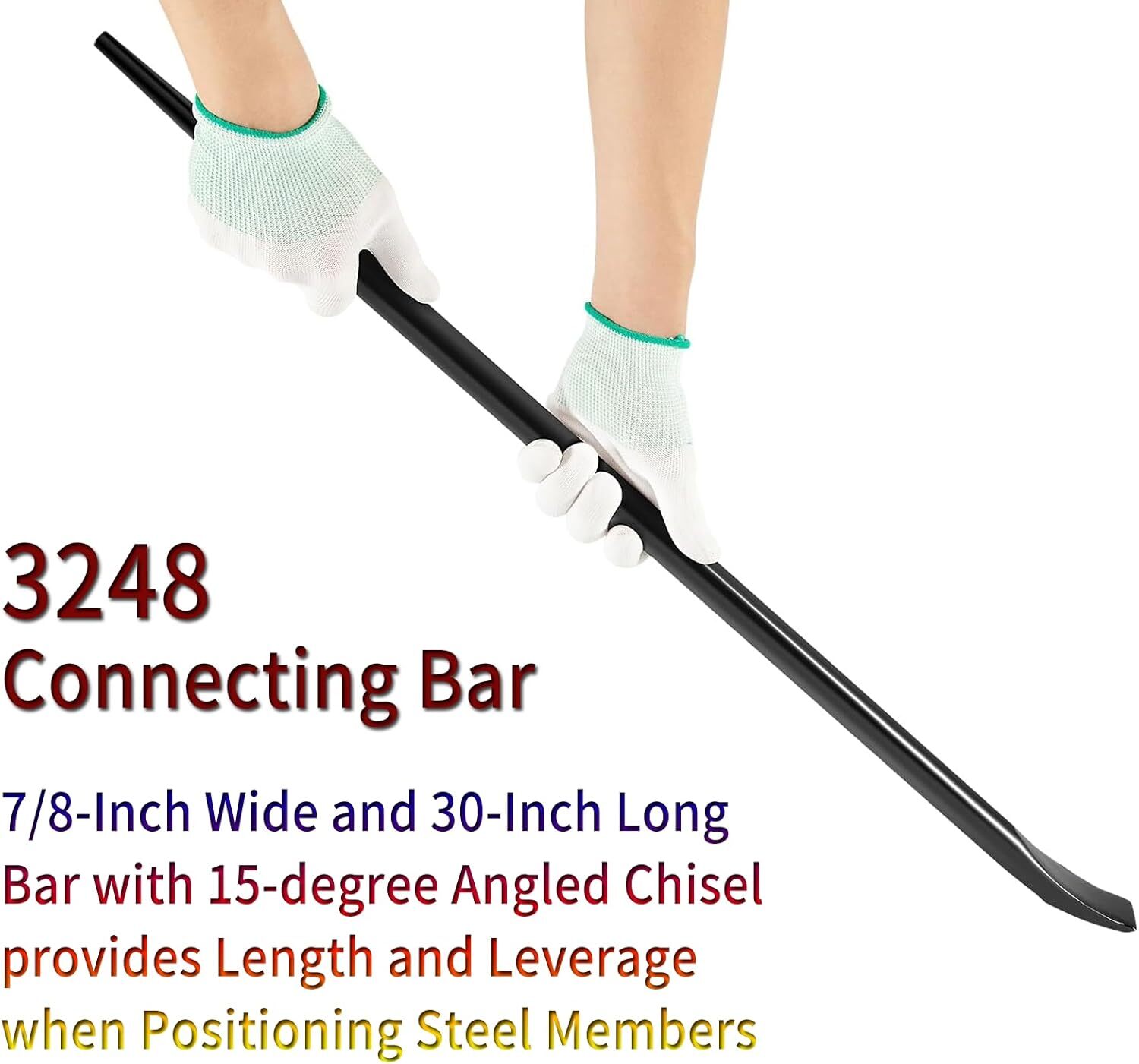 3248 Round Connecting Bar 7/8" x 30" Sleever Bar For Aligning Prying Chiseling