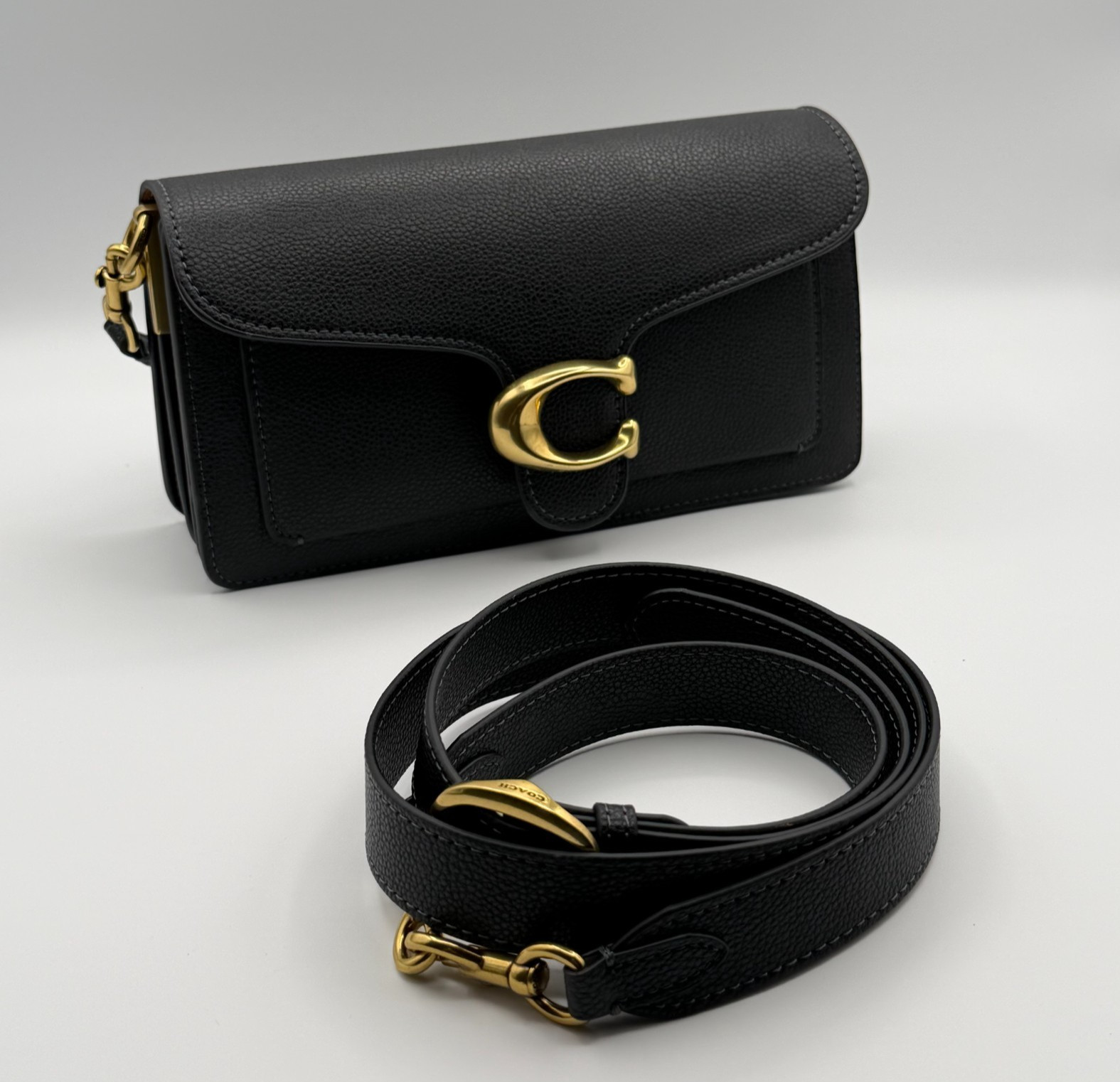 COACH Tabby 26 Shoulder Bag Black Pebble Leather Crossbody Purse NWOT