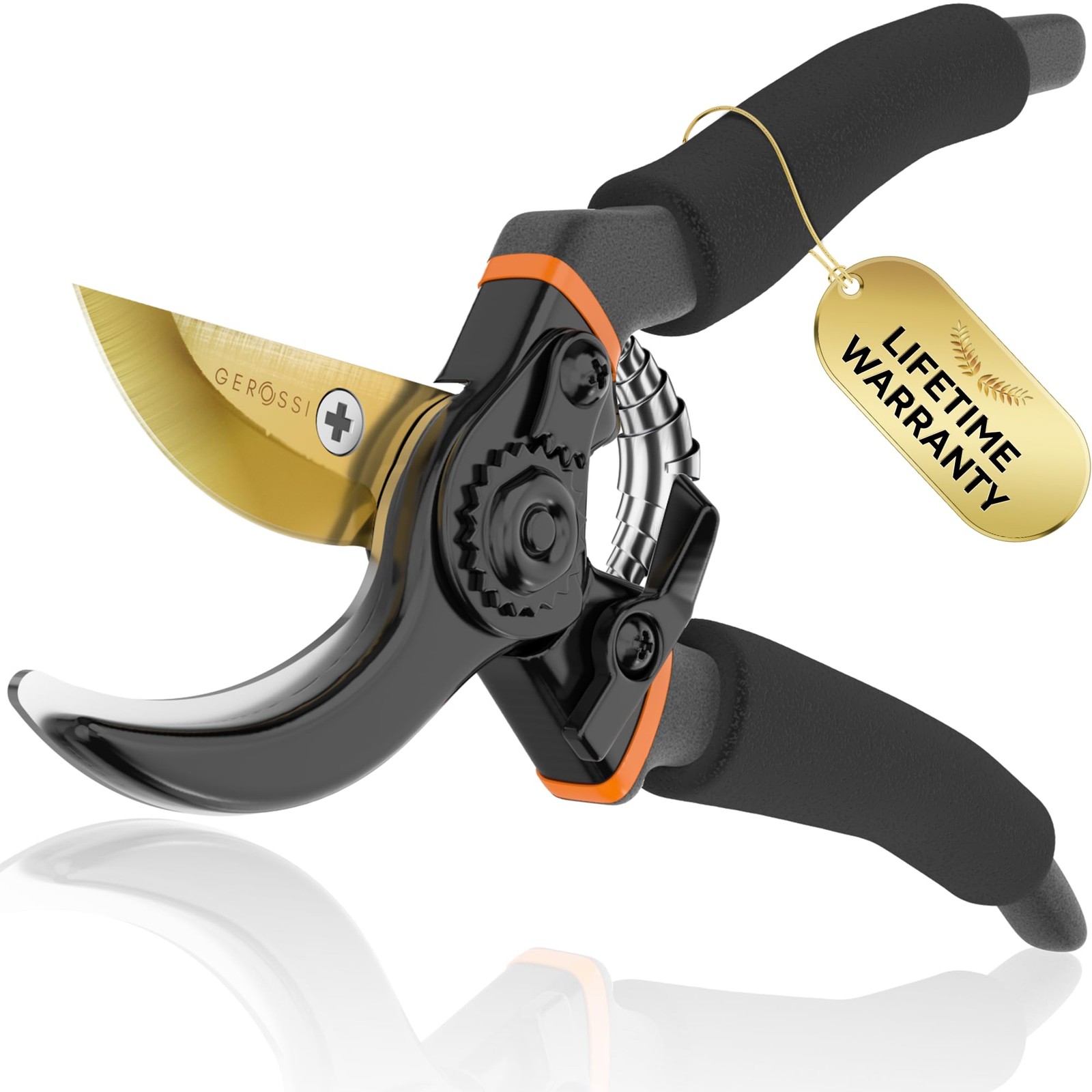 Premium Bypass Pruning Shears for your Garden - 0.75 inches, Orange