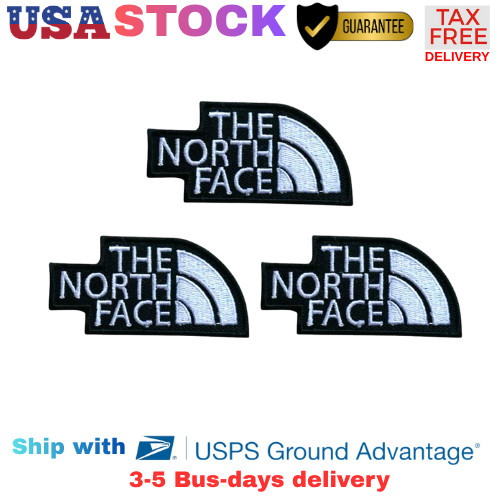 3 Pcs North face patch Black & white Embroidered Patches sew-on, iron- on