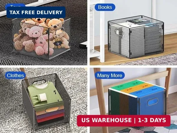 2 Pack Hanging File Organizer, Mesh File Folder Box Filing Box File Cabi