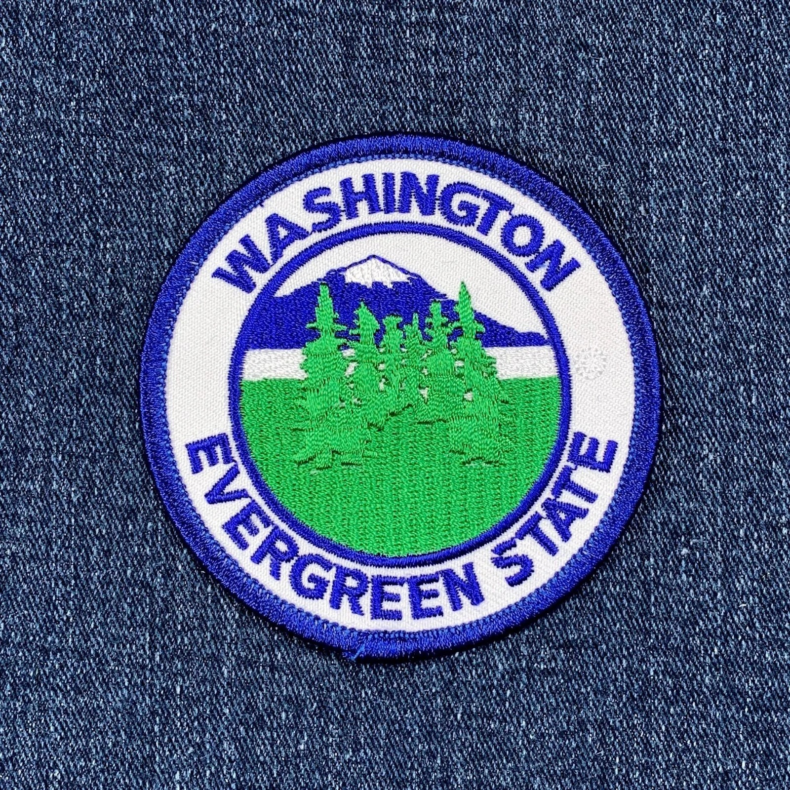 Washington Evergreen State Patch - Embroidered Mount Rainier Badge 3" (Iron On)