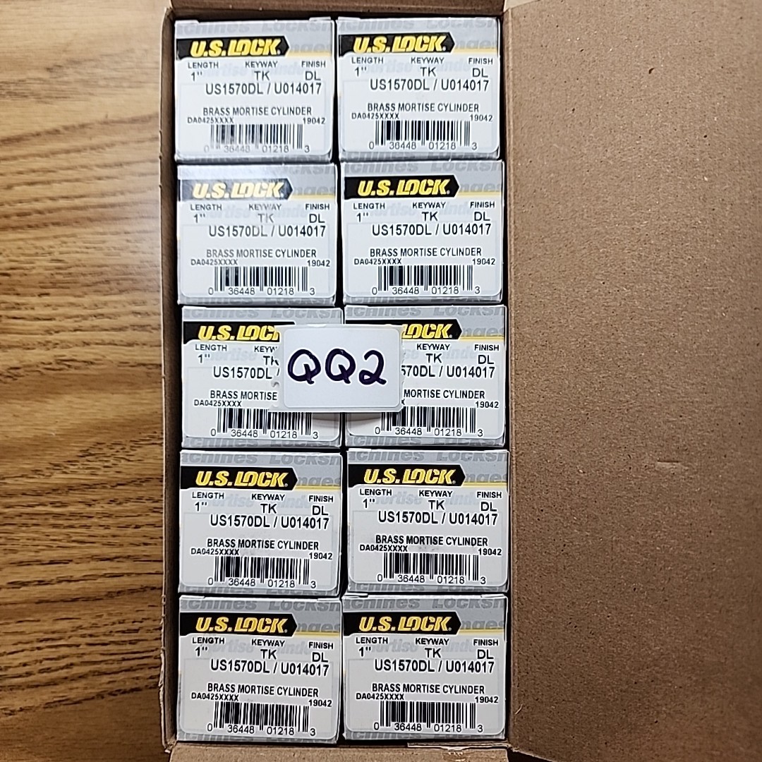 ILCO U.S. LOCK - 1" Turnknob Brass Mortise Cylinder US1570DL 10pk