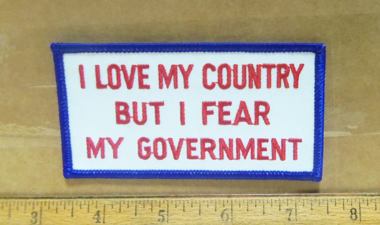 I Love My Country, But I Fear My Government Embroidered Patch