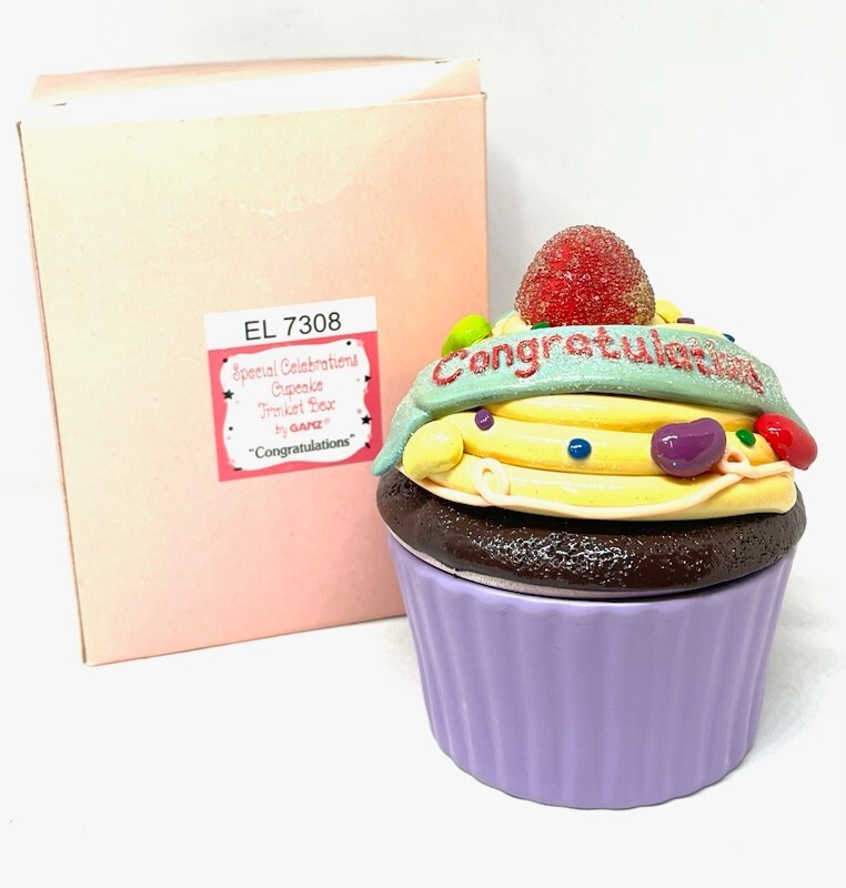 Special Celebrations Cupcake Trinket Box 4 inches