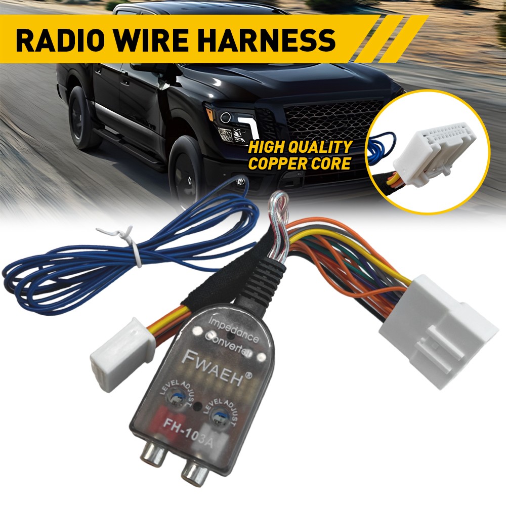 For Nissan Stereo Radio Add AMP Subwoofer Amplifier Plug Wiring Harness Adapter