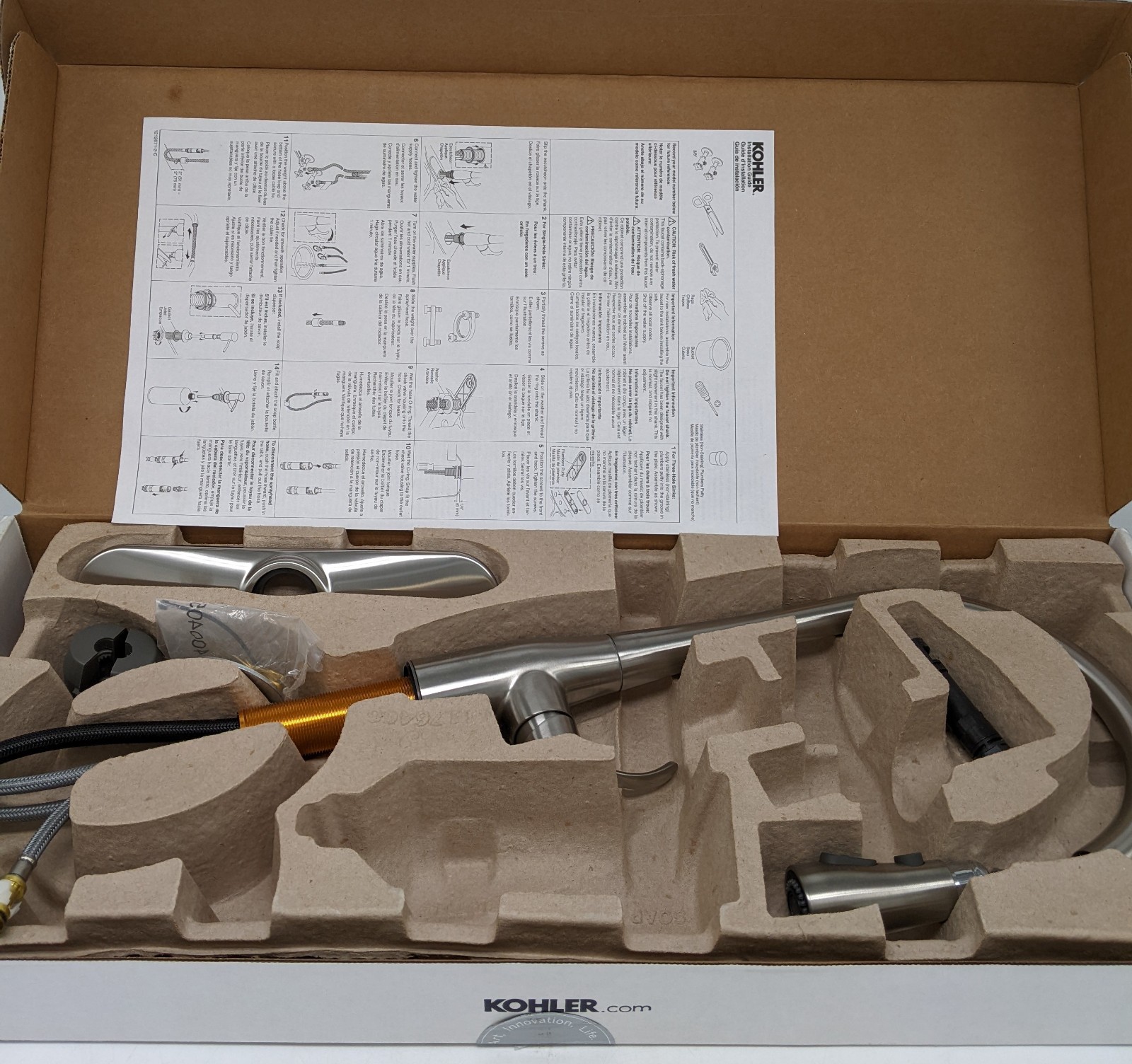 Kohler 596-VS Simplice Kitchen Faucet Pull Down Vibrant Stainless Steel