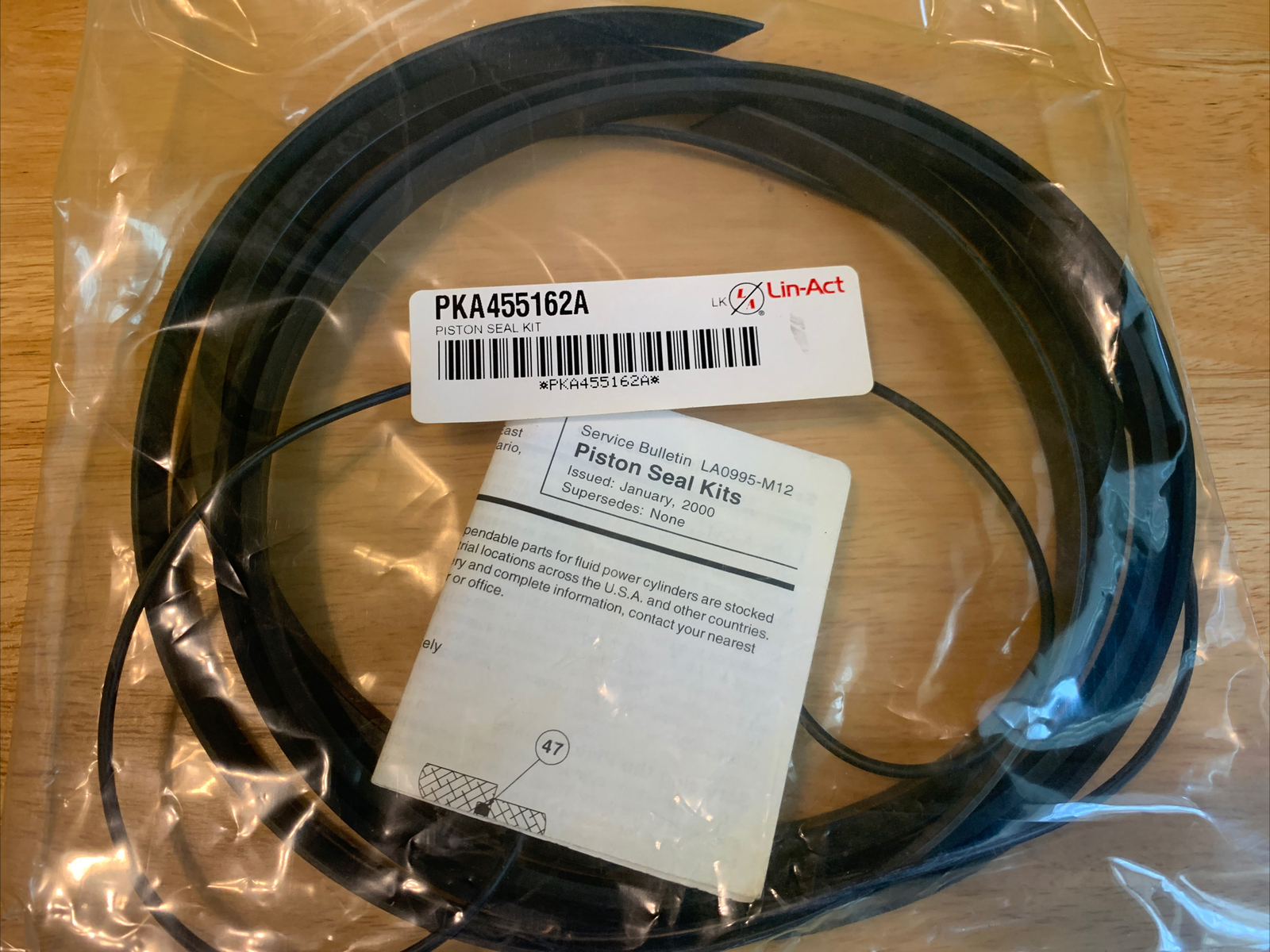 Lin-Act PKA455162A Piston Seal Kit New Old Stock