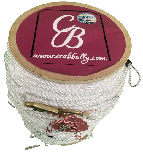 600’ - 1/8" Snood 6' Spacing - 3 Strand Medium Lay Nylon Crabbing Trotline.