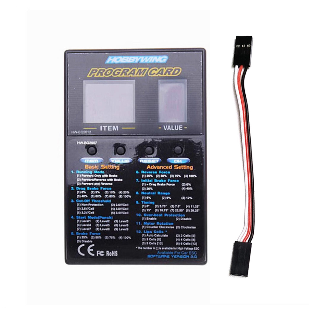 Hobbywing ESC Program Card Box for QuicRun EzRun XeRun Platinum ESC Programming