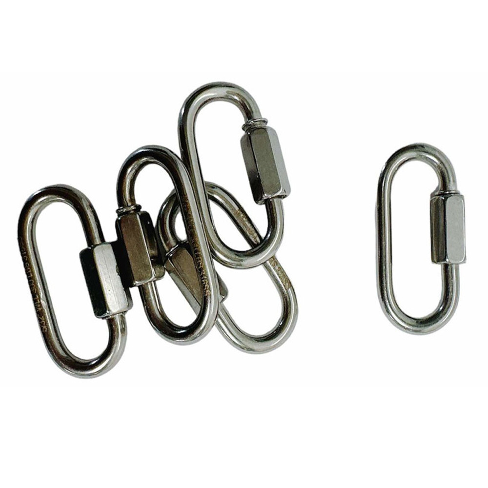 5 PC 1/4'' Marine 316 Stainless Steel Quick Link Shackle Boat WLL 1,200 LBS