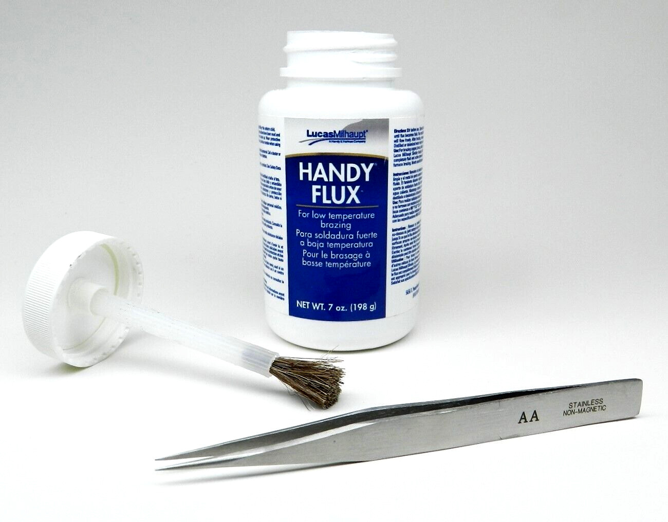 Handy Flux Paste 7oz with AA Stainless Tweezer Set for Soldering Jewelry Making