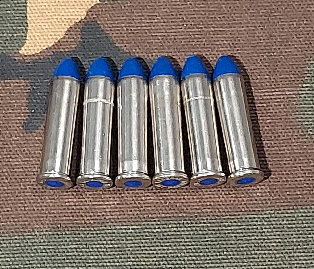 357 MAGNUM SNAP CAPS  SET OF 6, NICKEL AND BLUE, REAL 125gr WEIGHT!!!