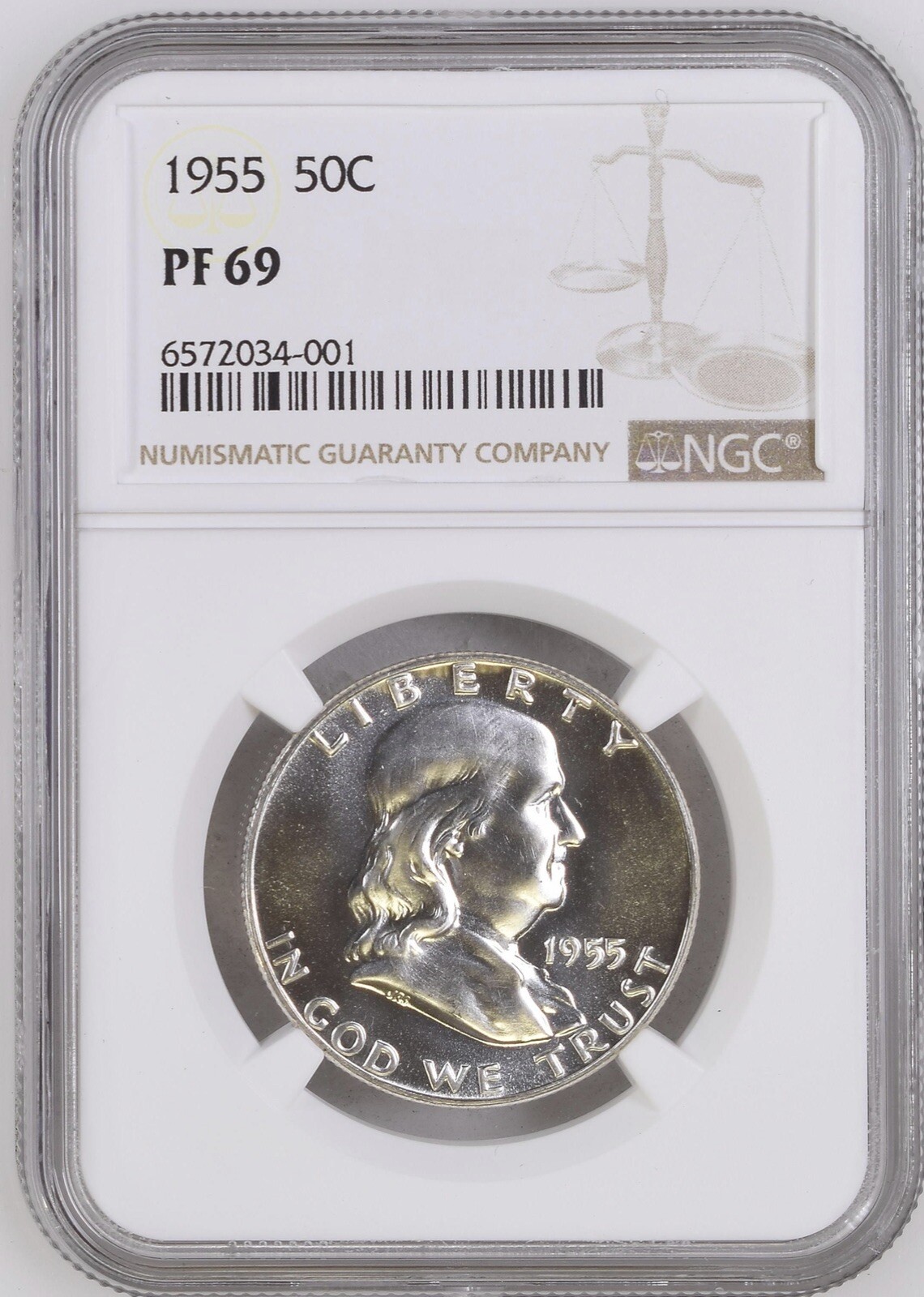 1955 Proof Franklin Half Dollar NGC PF69
