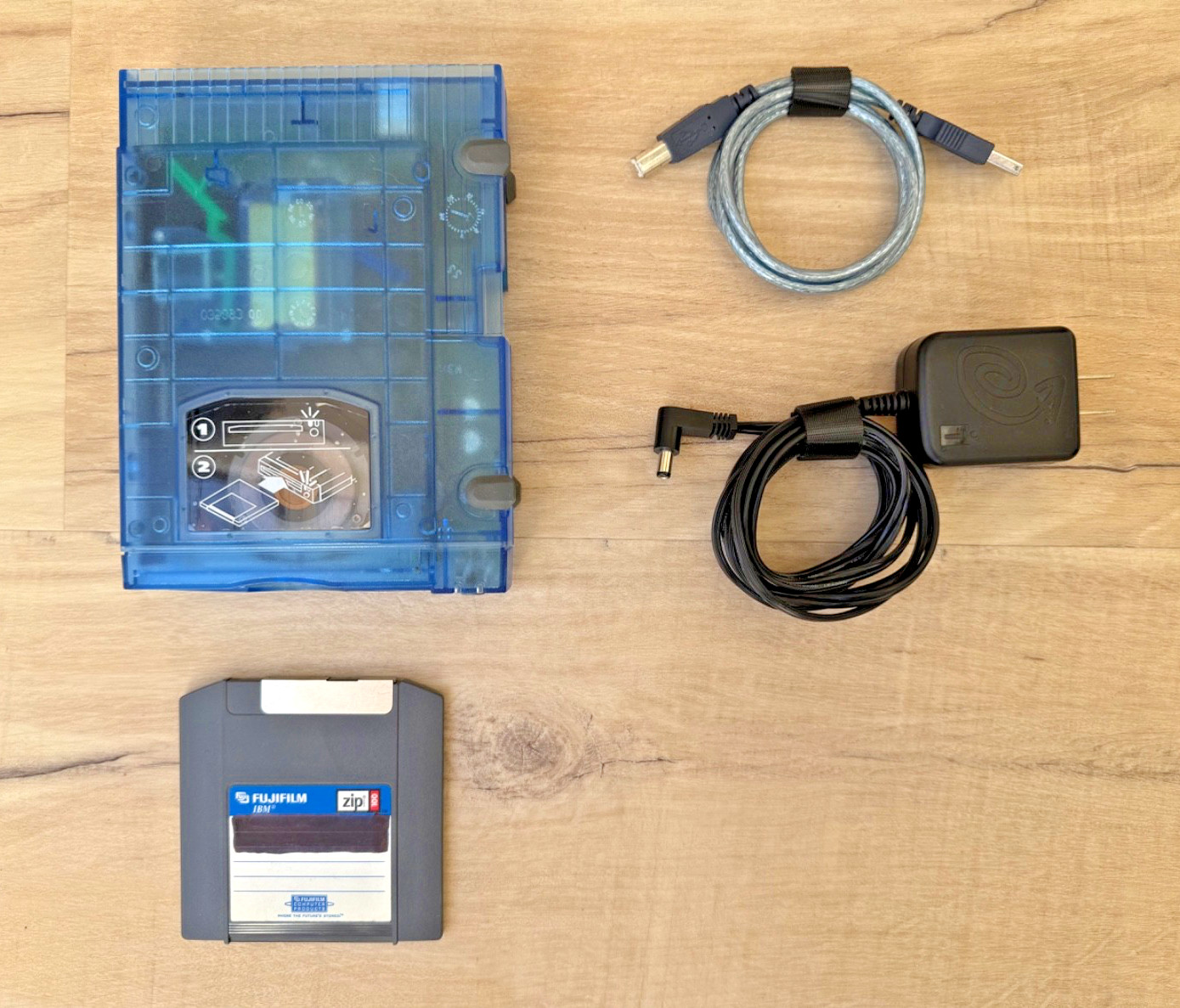 iomega Zip 100 Blue Transparent External Drive Z100USB | PSU | USB | Zip Disk