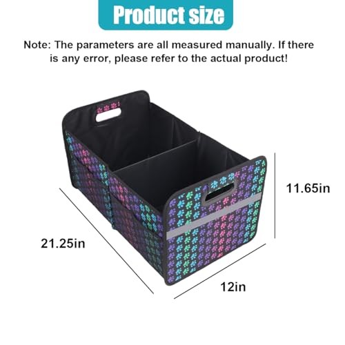 Car Trunk Organizer, Collapsible Multi-Compartment Auto Storage Box Colorful