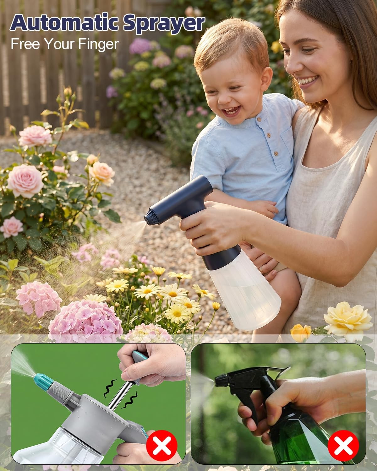 Wedama Electric Spray Bottle, 17 oz Empty Spray Bottles Automatic Spray Bottl...