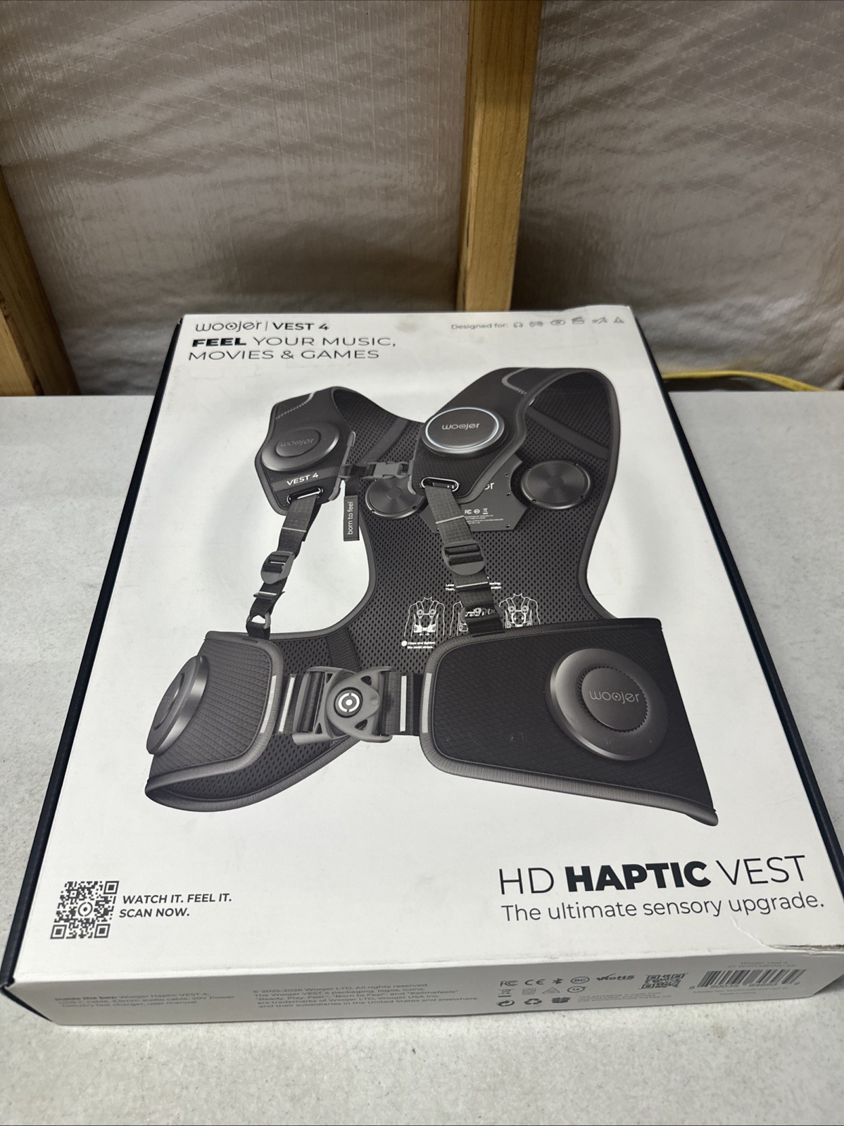 Woojer Vest 4 HD Haptic Vest Black VR Music Movies | New OB | Fast Shipping