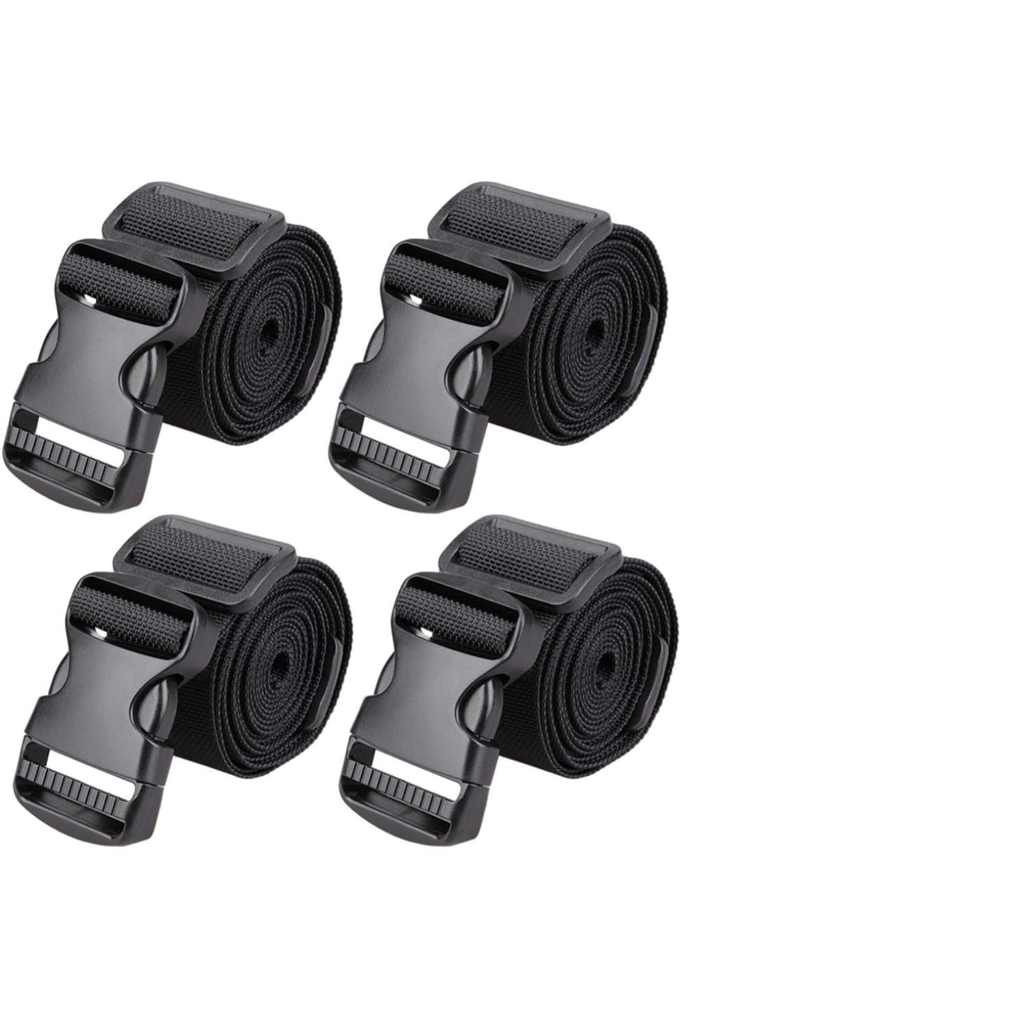 Sturdy Black Luggage Straps with Secure Buckle - Adjustable for Any Travel Needs