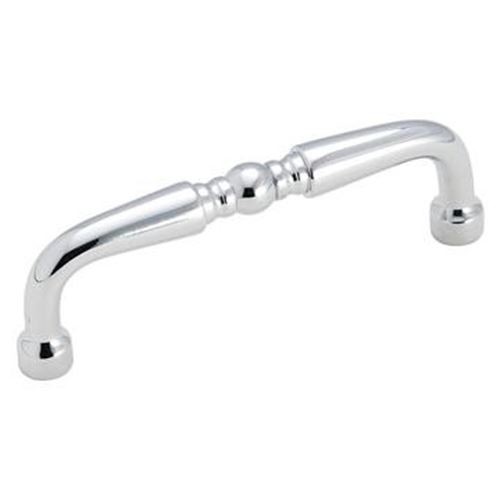 3" Solid Brass Turned Wire Pull Polished Chrome