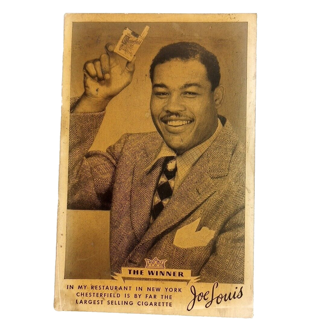 VINTAGE JOE LEWIS RESTAURANT NY CHESTERFIELD CIGARETTE ADVERTISING TRADE CARD