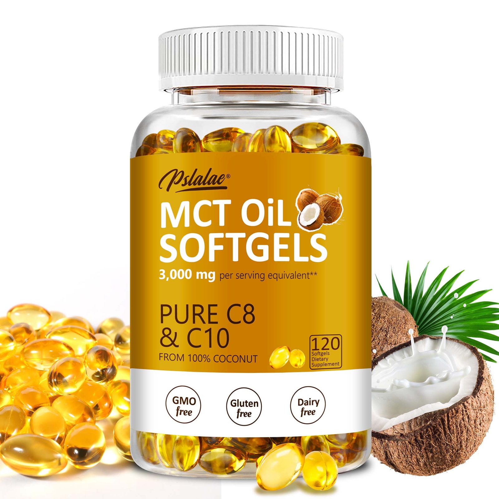 MCT Oil Softgels 3000mg - C8 C10 Weight Loss, Energy, Brain Health, Inflammation