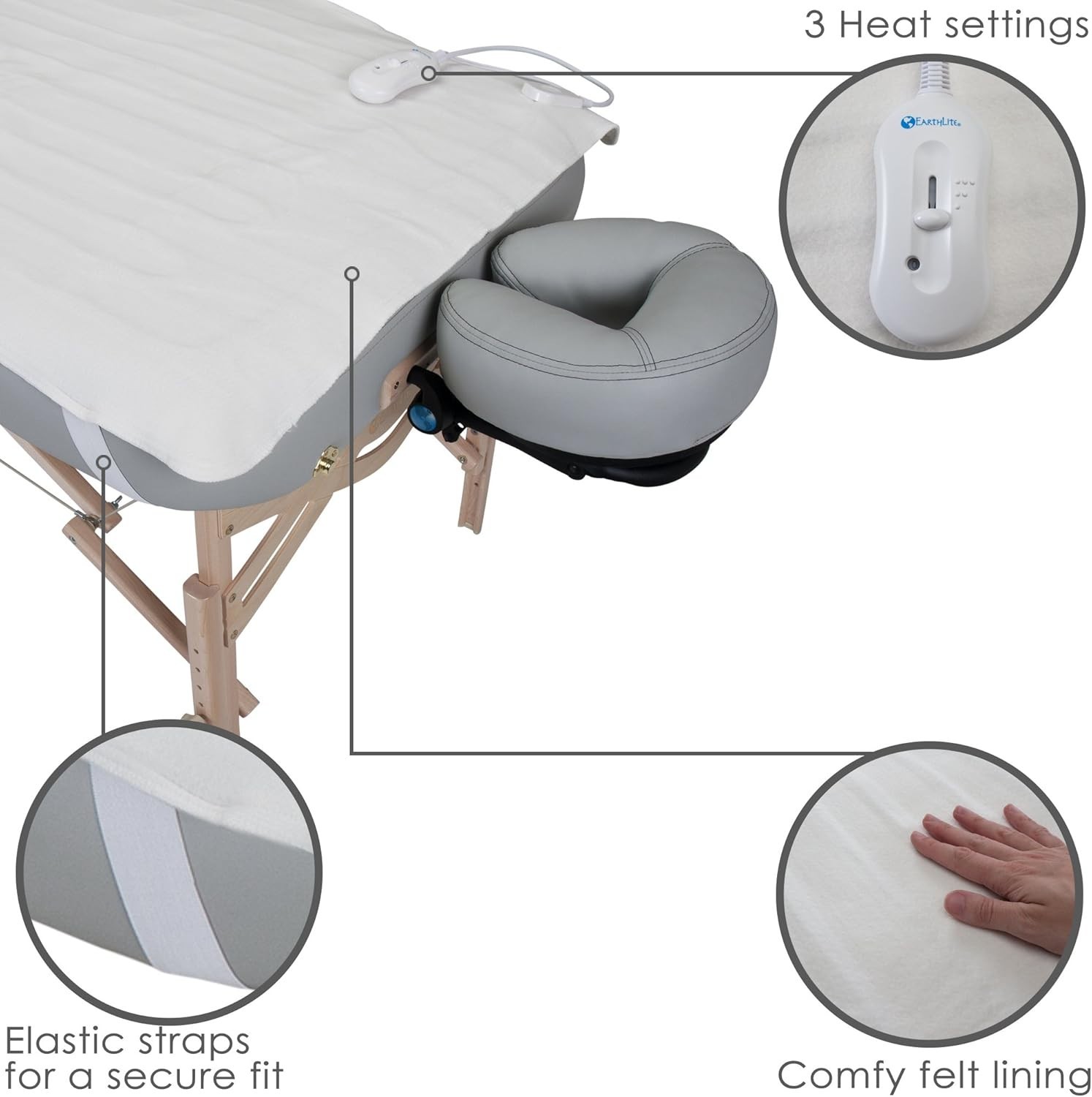 Massage Table Warmer with 3 Heating Options - 71” x 30”
