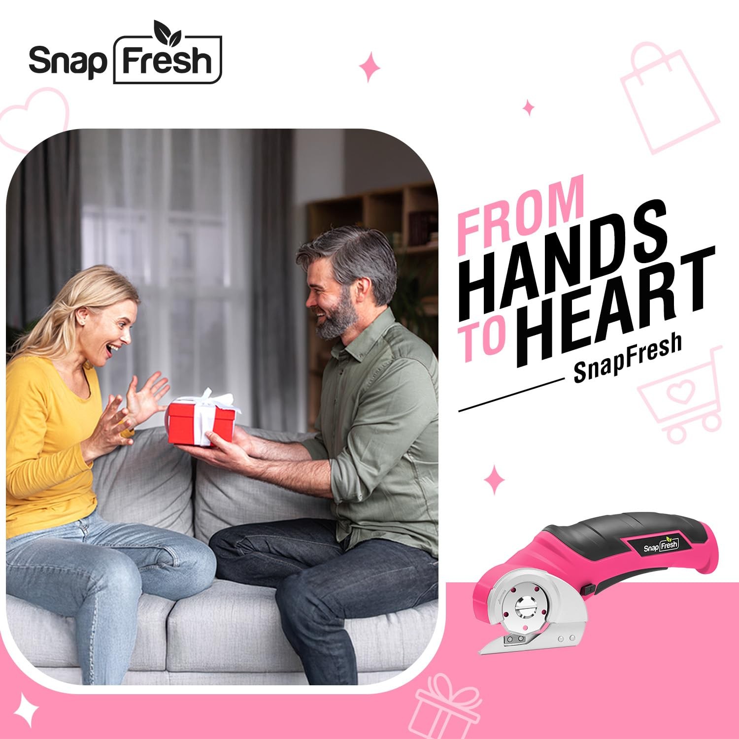 SnapFresh Cordless Electric Scissors, 4V Rechargeable Box Multicolor
