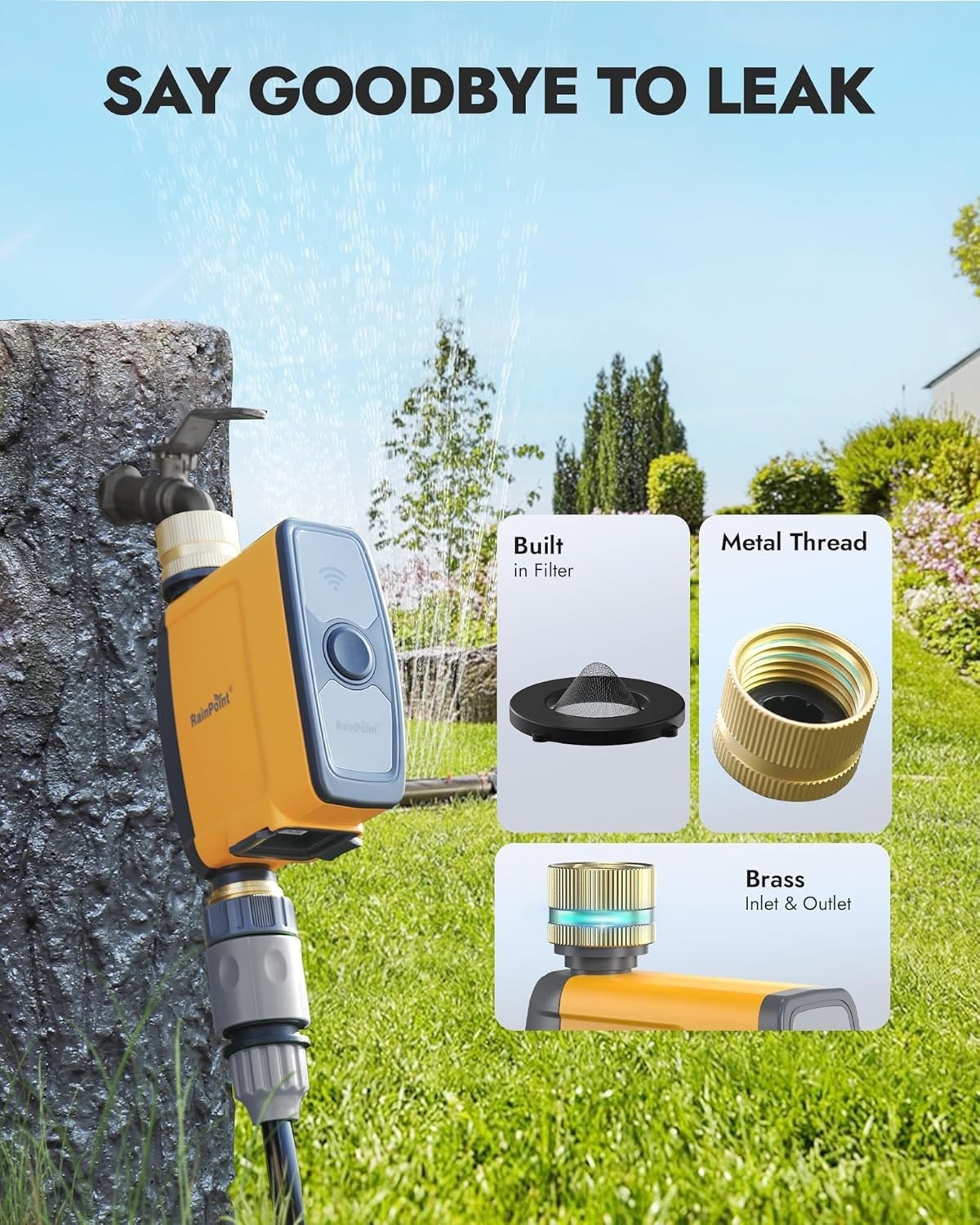RAINPOINT WiFi Water Timer, Smart Sprinkler System Valve With APP Voice Control