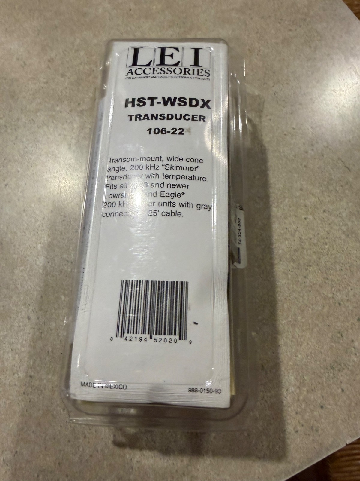 Lowrance HST-WSDX (106-22) 7 Pin Gray Connector Transducer