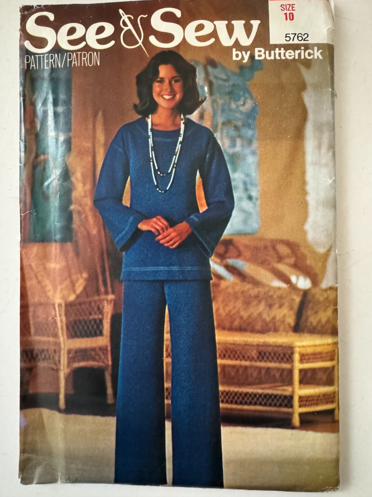 5762 Butterick See & Sew Misses Sewing Pattern TOP PANTS Size 10 UC