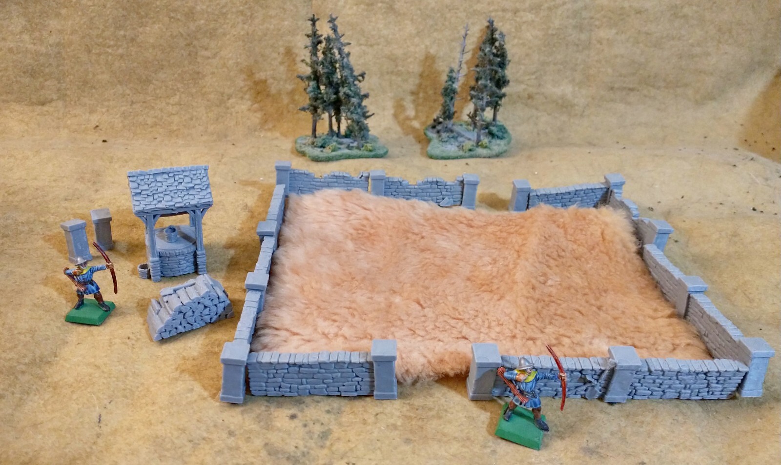 Greendale Walls & Well 28mm Village Scatter Terrain D&D Warhammer Mordheim