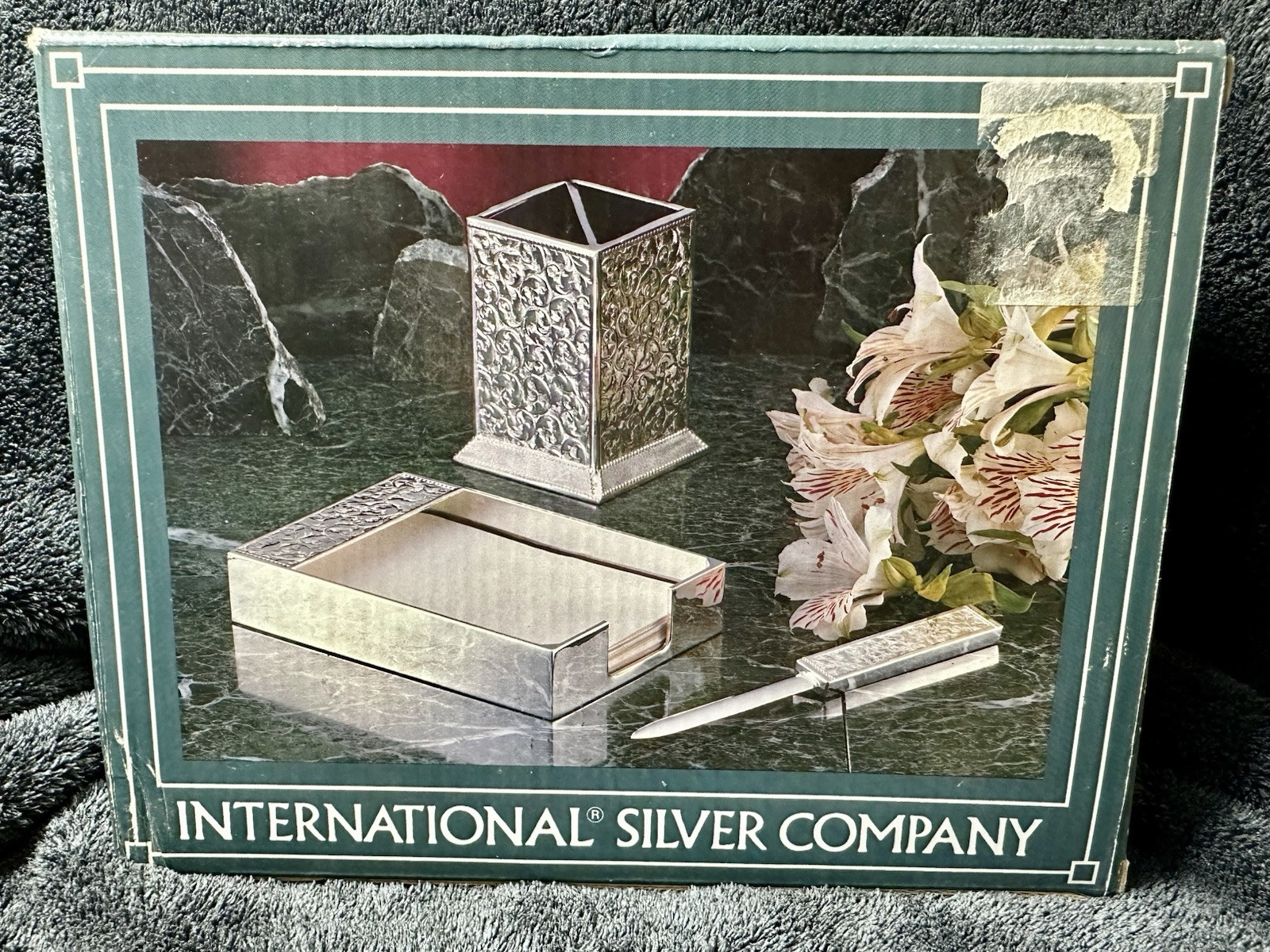INTERNATIONAL SILVER COMPANY - 3 Piece Desk Set - NEW/NIB - SEE PICTURES