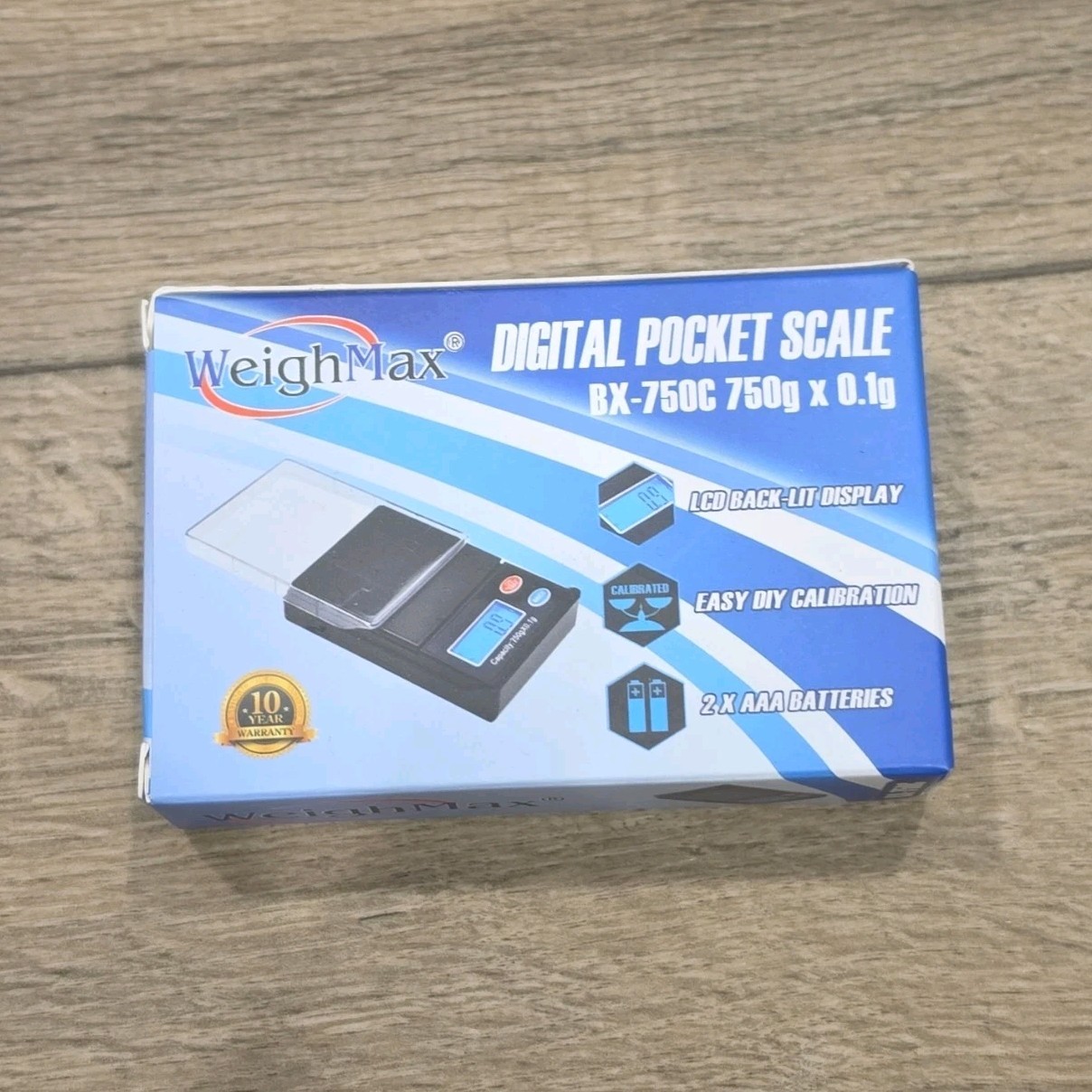 WeighMax BX-750C Digital Pocket Scale 750g x 0.1g Backlit Tare Auto-Off