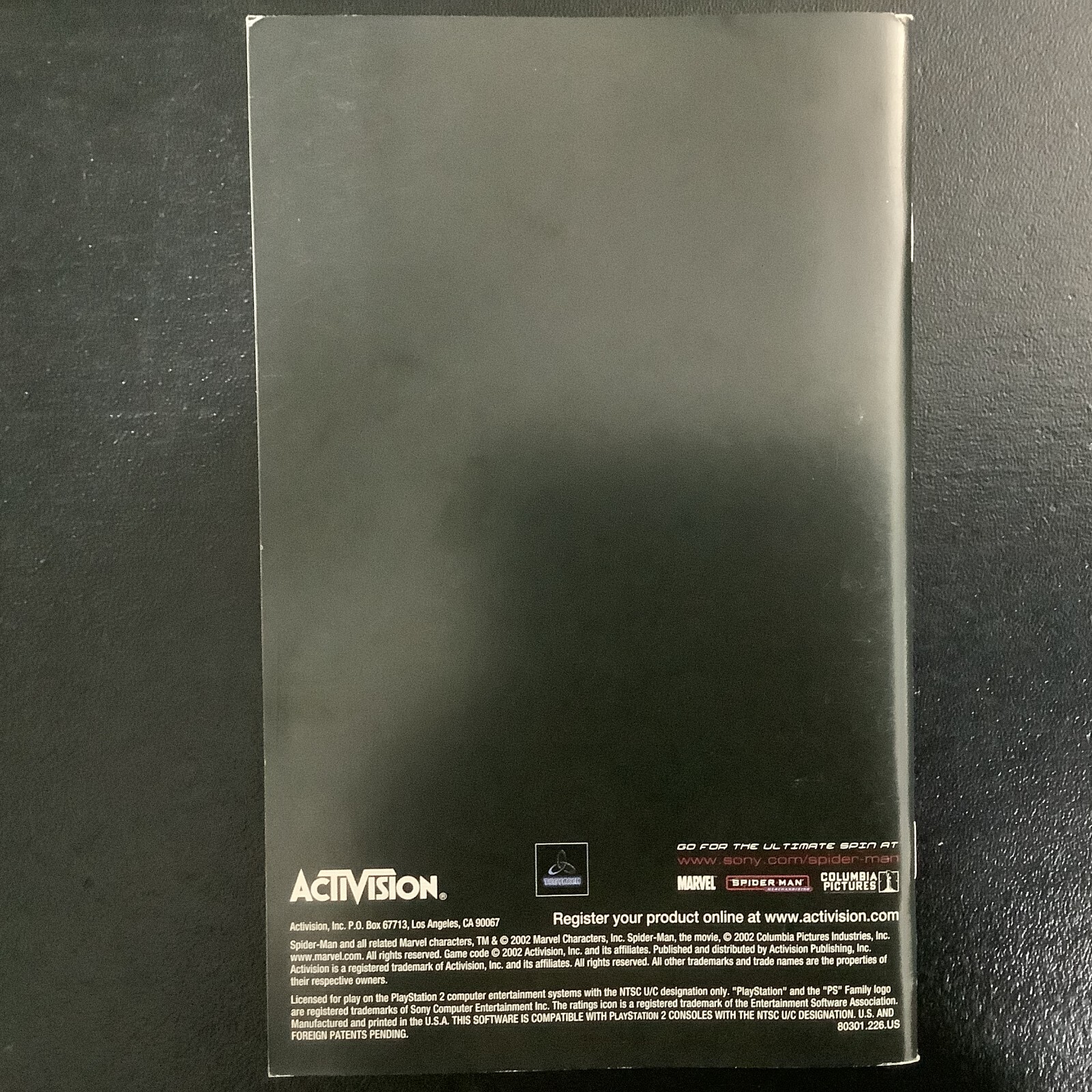 Spider-Man 1 PS2 PlayStation 2 Instruction Manual Only
