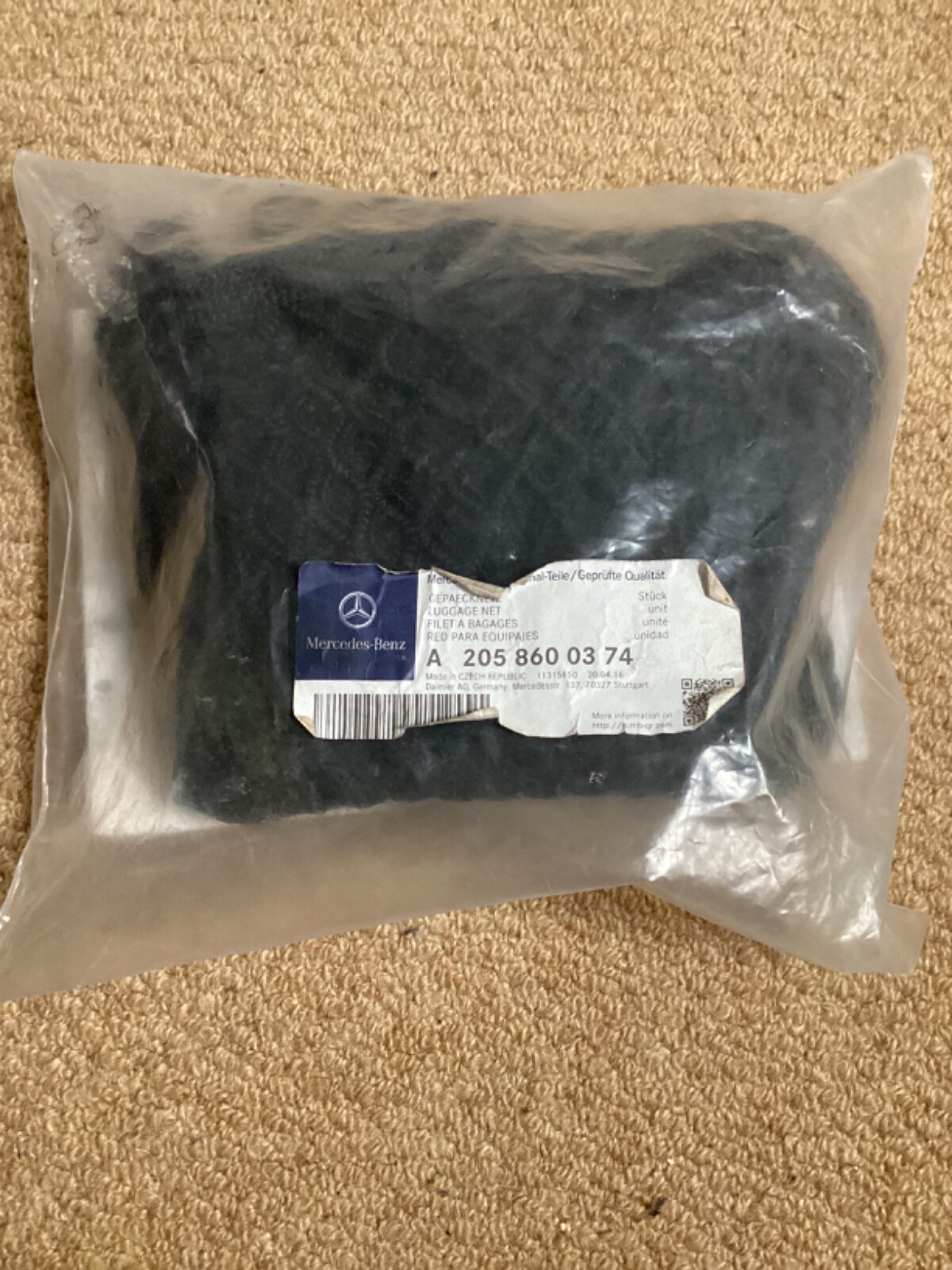 Mercedes Benz luggage cargo net A 205 860 03 74  Black