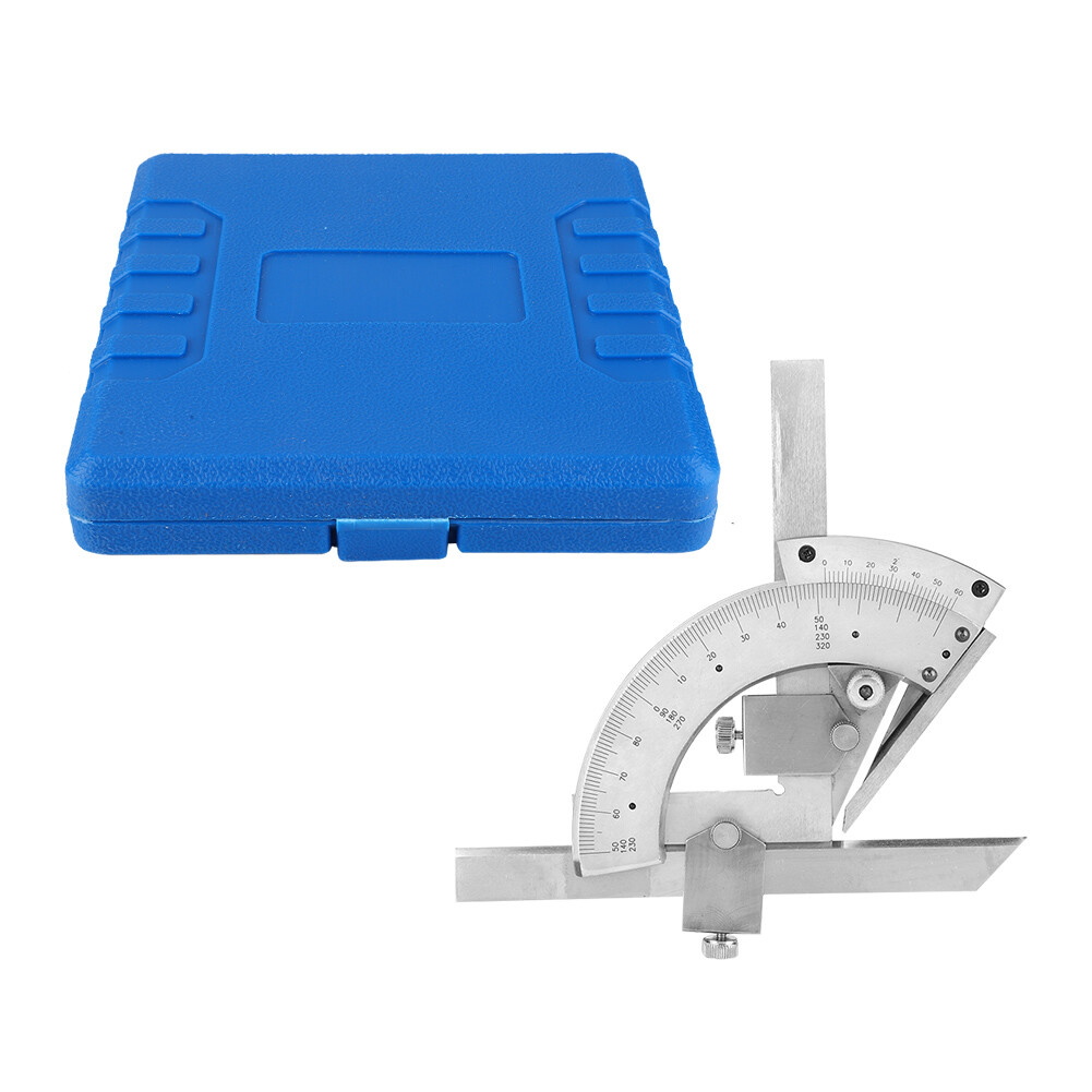 Carbon Steel Fine Tuning Angle Finder Ruler 0-320° Bevel Protractor Meter