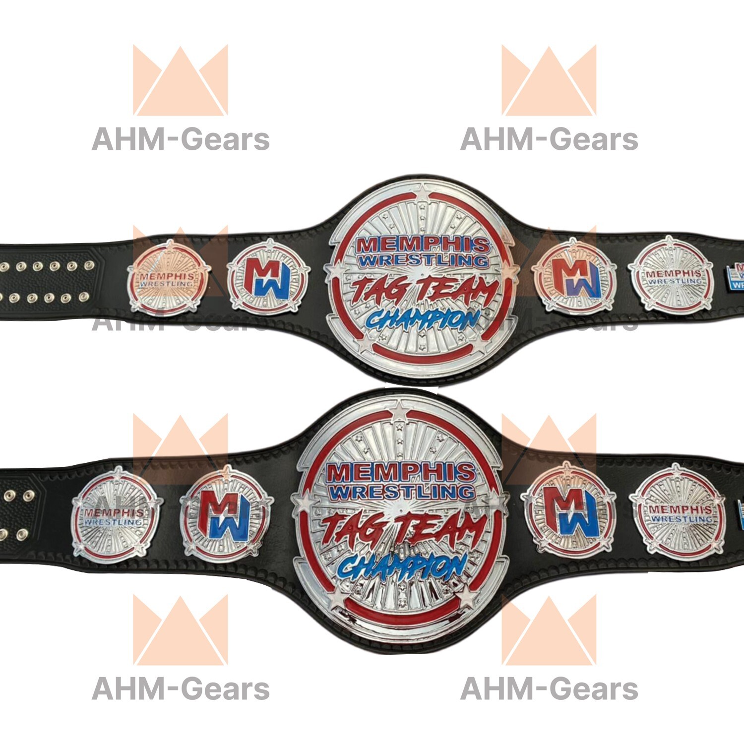 New Customise Memphis Wrestling Tag Team Championship Belt Adult Size